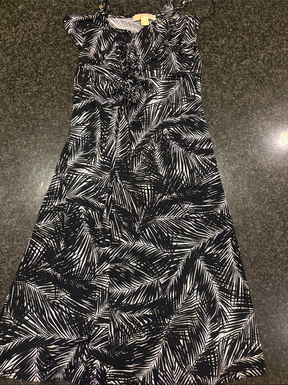 Black & White Palm-Print Dress - Women